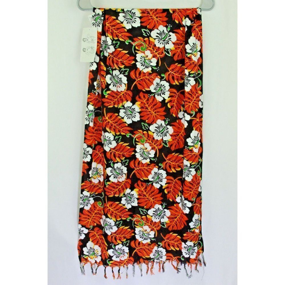 Tina's Creation Short Sarong Hibiscus Collection Hawaii Fringe Swim Coverup